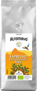 Bild von Bio Espresso Bohnen "entkoff.", 250 g, Altomayo
