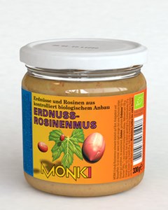 Bild von Erdnuß-Rosinenmus, 330 g, MONKI