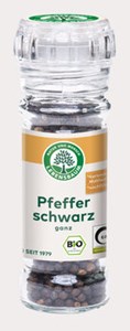 Bild von Pfeffer schwarz, ganz -Mühle-, 45 g, Lebensbaum