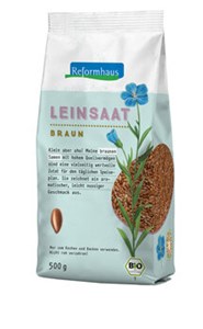 Bild von Leinsaat braun, bio, 500 g, Reformhaus
